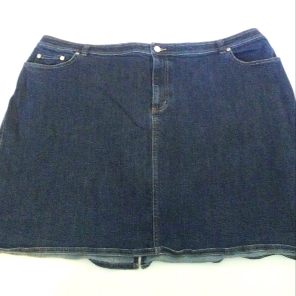 Lands End Mini Jean Skirt Closet Staple Women's Size 26W